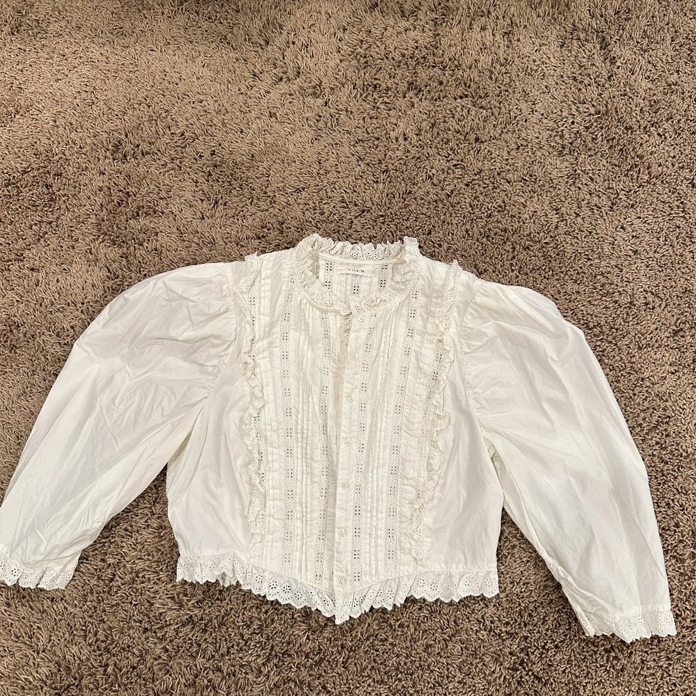 Eyelet button down Doen blouse